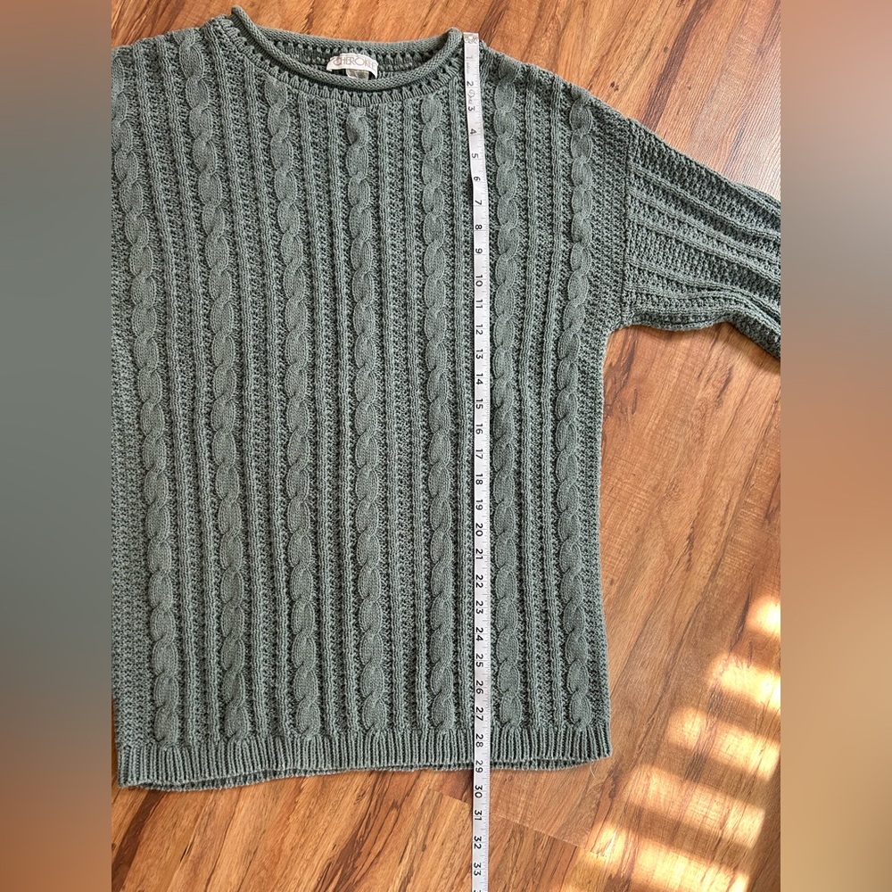Vintage Cherokee Rolled Neck Cable Knit Crocheted USA Sweater Womens Size S - Picture 8 of 8